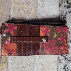 Patricia Nash Floral Oil Painting Alanna Cardholder Wristlet